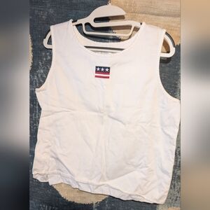 Christopher & Banks White Tank Top with Flag Detail